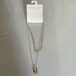 NWT PANACEA Double Layer Carabiner Necklace